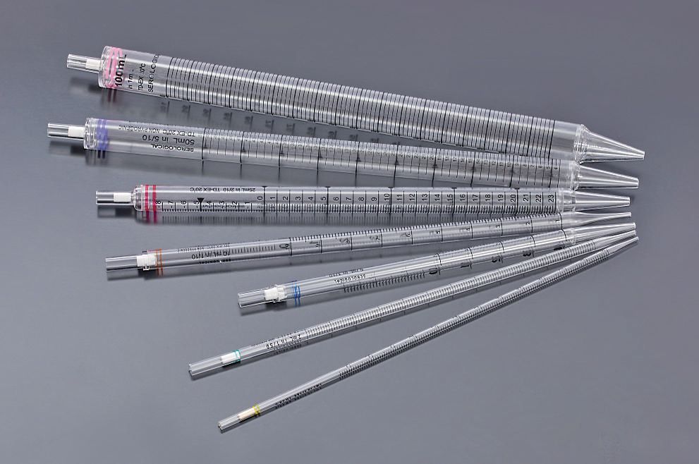 25 ml Serological Pipettes, 5/10 ml division, Sterile Easy Lab